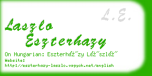 laszlo eszterhazy business card